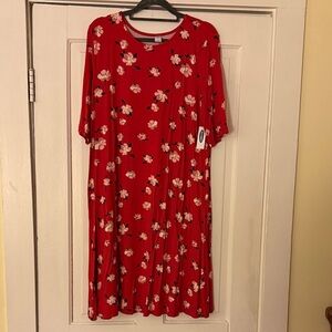 Old Navy Red Floral Dress